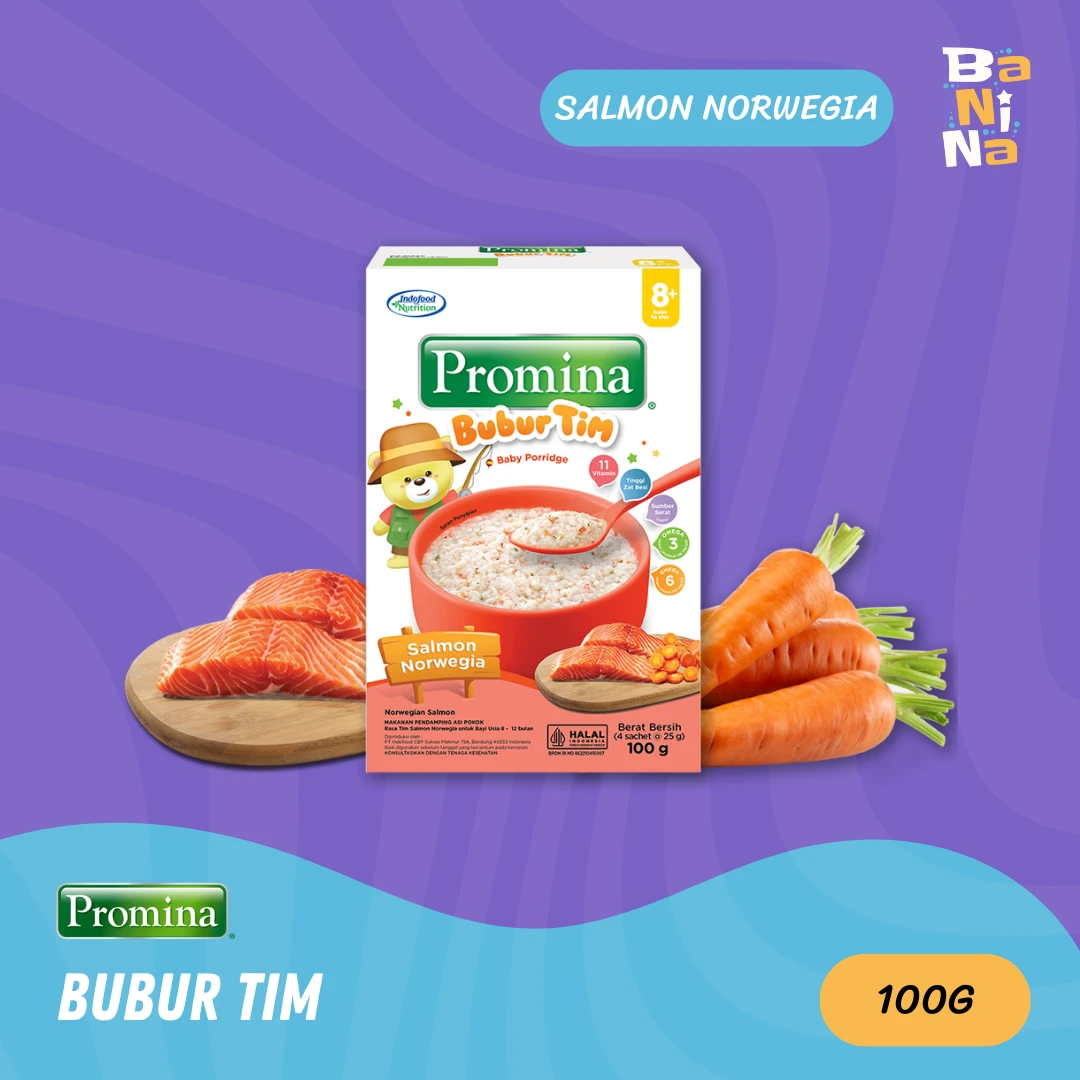 Promina Bubur tim 8+ Salmon norwegia 100gr