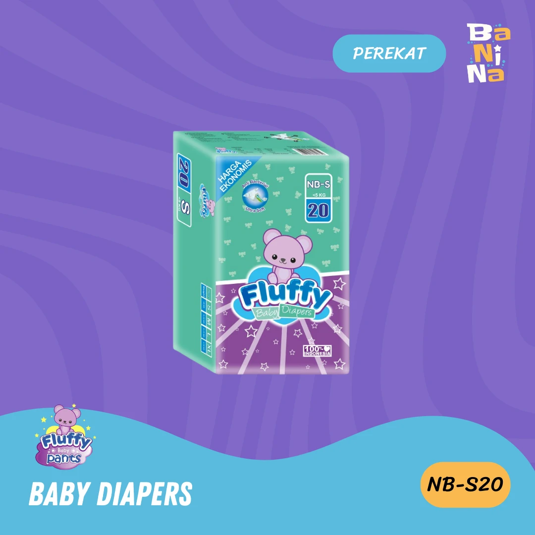 [Harga Grosir] Fluffy Baby Diapers Tape NB-S20