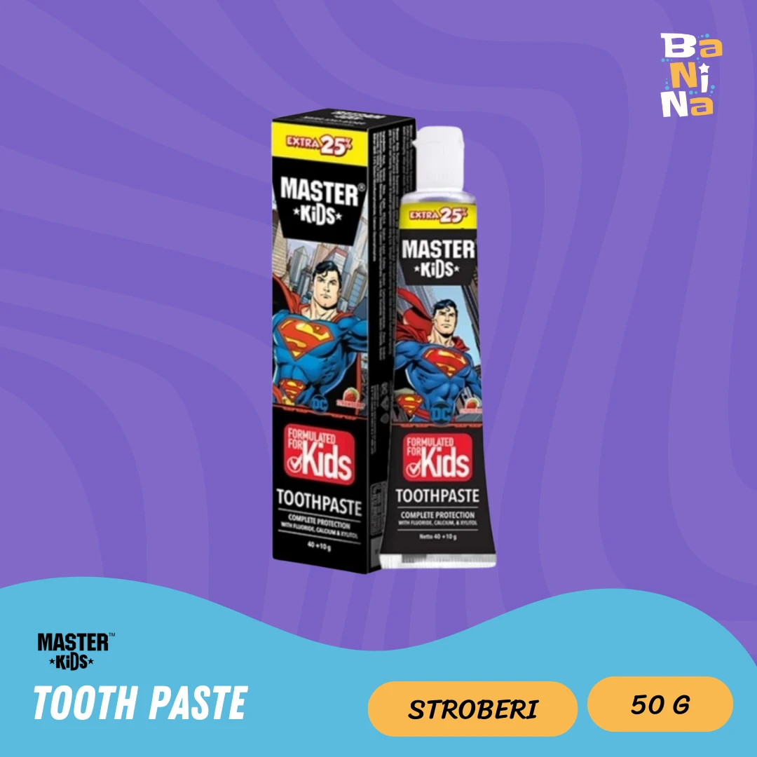 MASTER Kids Pasta Gigi Superman Stroberi 40+10g