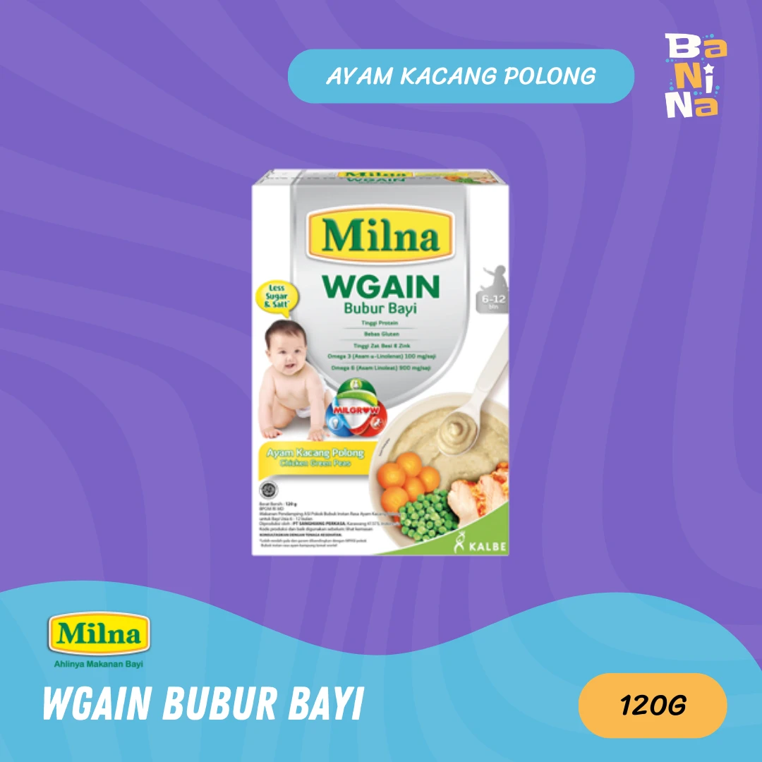Milna WGAIN Bubur 6+ Ayam Kacang Polong 120g