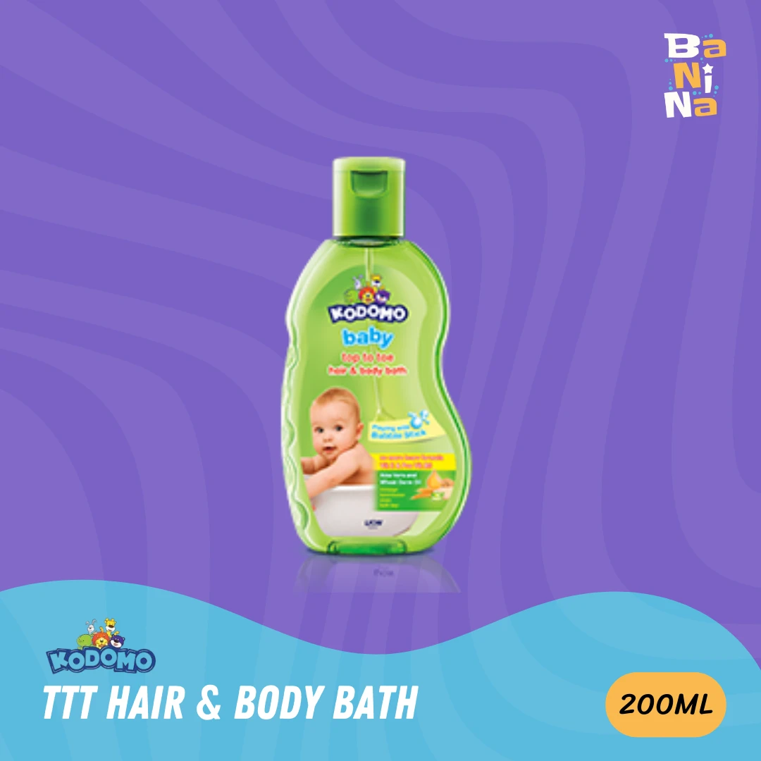 Kodomo Top To Toe Hair & Body Aloe Vera and Wheat Corm Oil 200ml