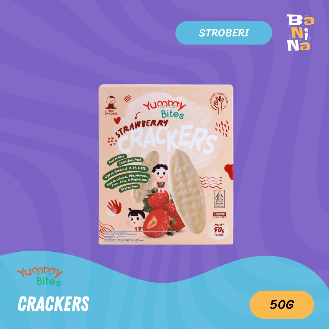 Yummy Bites Crackers Stroberi 50g