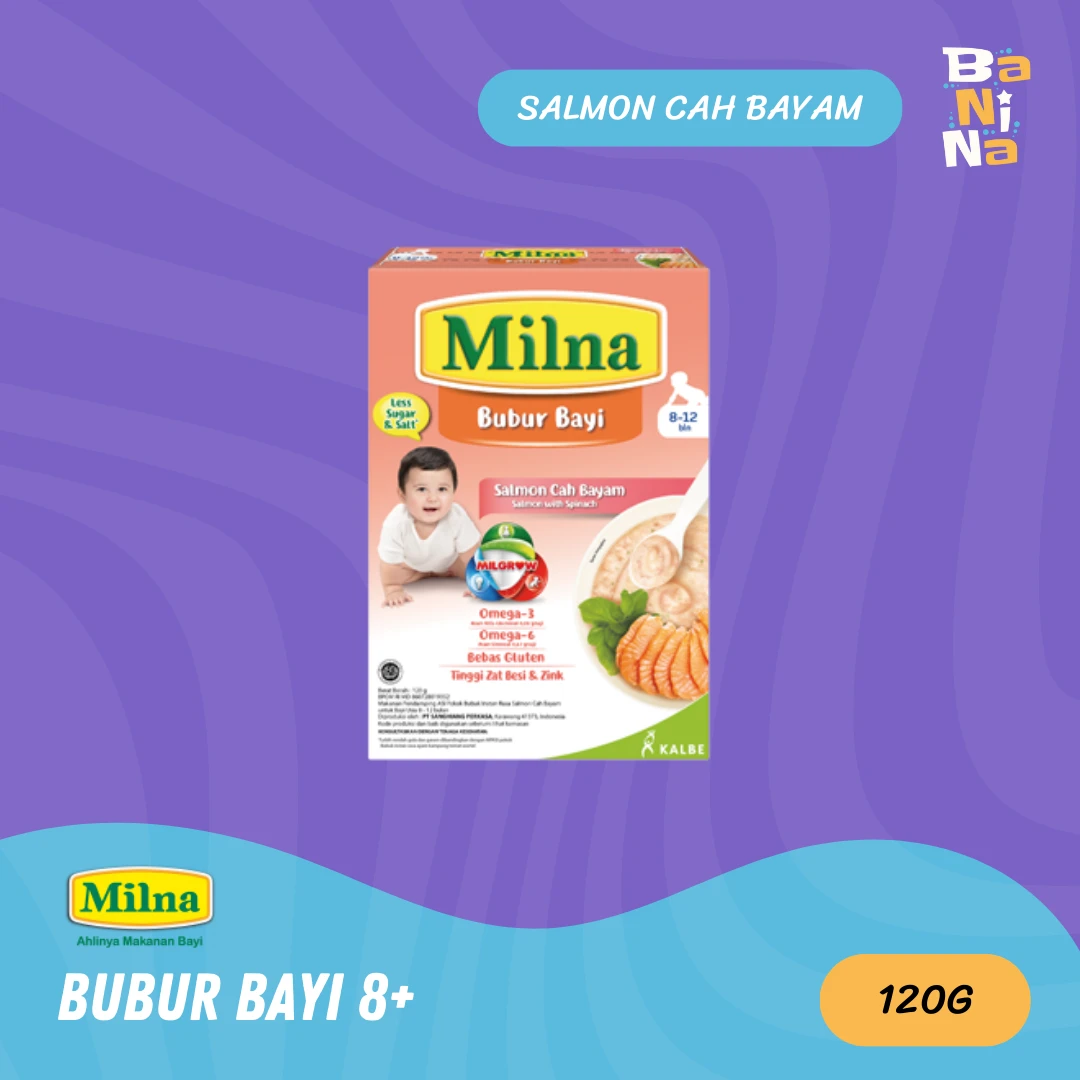 Milna Bubur 8+ Salmon Cah Bayam