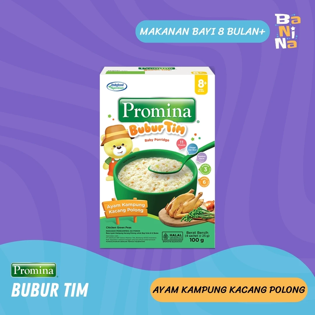 [Stock Malayu] Promina Bubur tim 8+ Kacang Polong 100gr