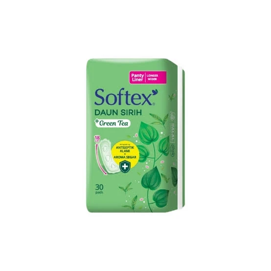 Softex Daun Sirih +Green tea Pantyliner Longer Wider 30Pads