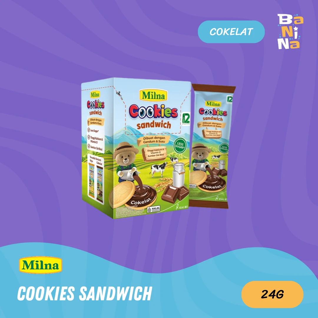 Milna Cookies Sandwich Cokelat 24g
