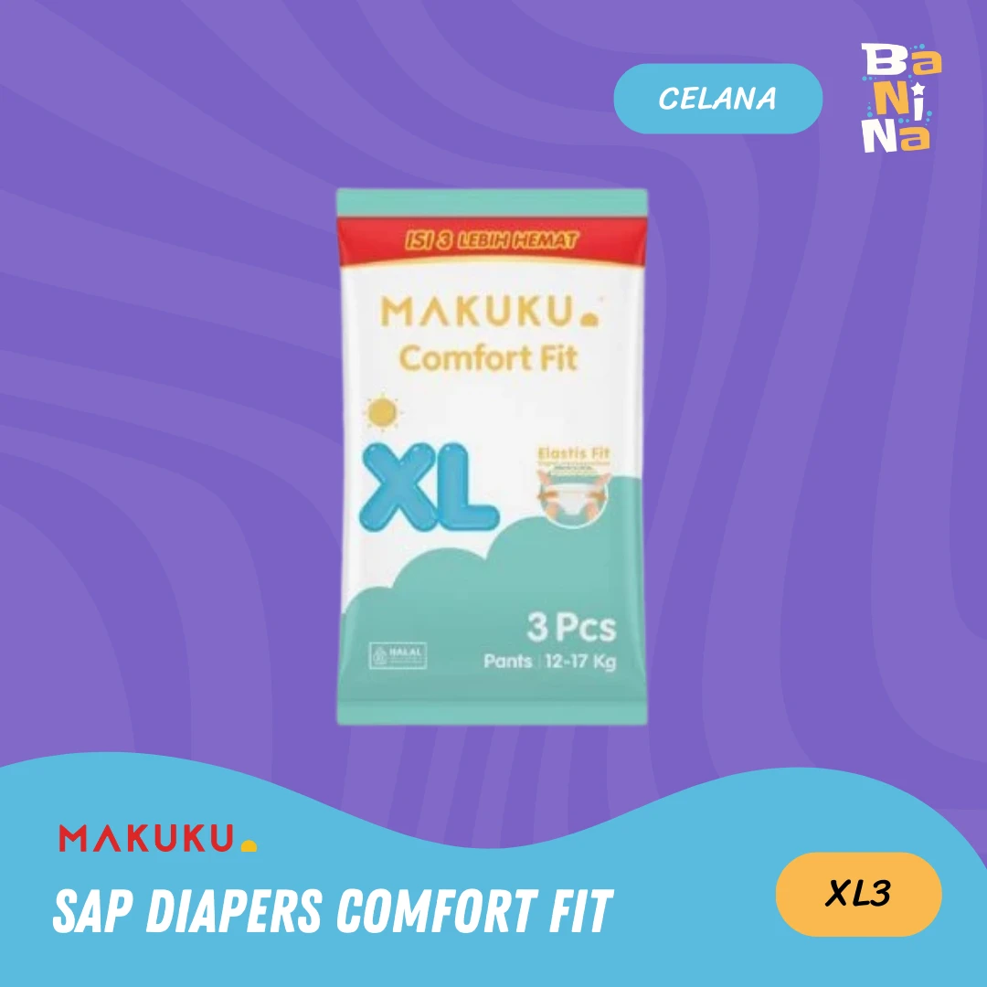 Makuku SAP Diapers Comfort Fit XL3 (Isi 4)