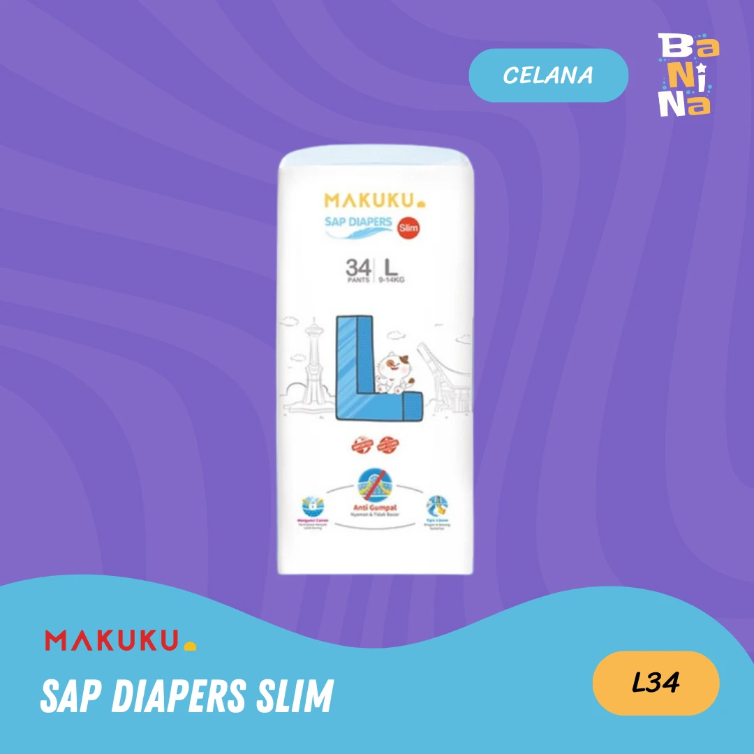 Makuku SAP Diapers Slim L34