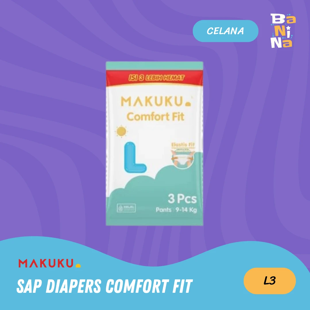 Makuku SAP Diapers Comfort Fit L3 (Isi 4)