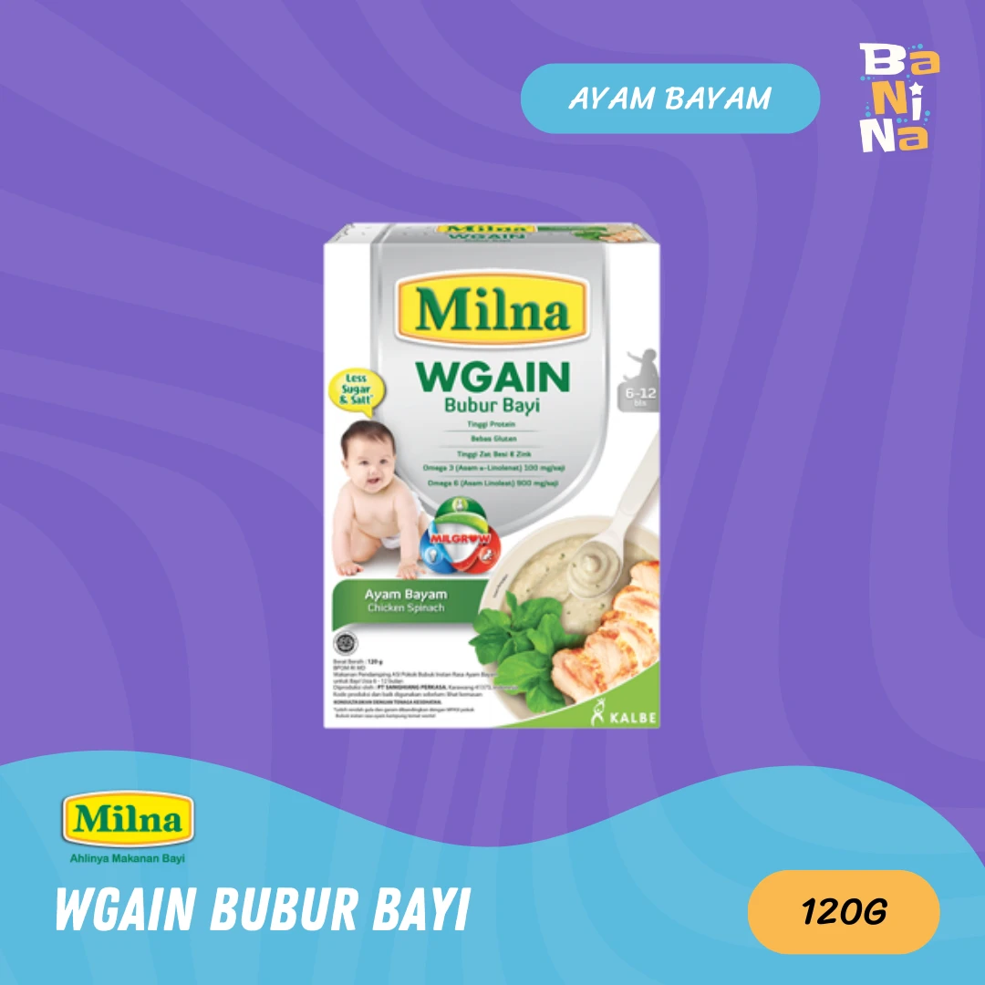 Milna WGAIN Bubur 6+ Ayam bayam 120g