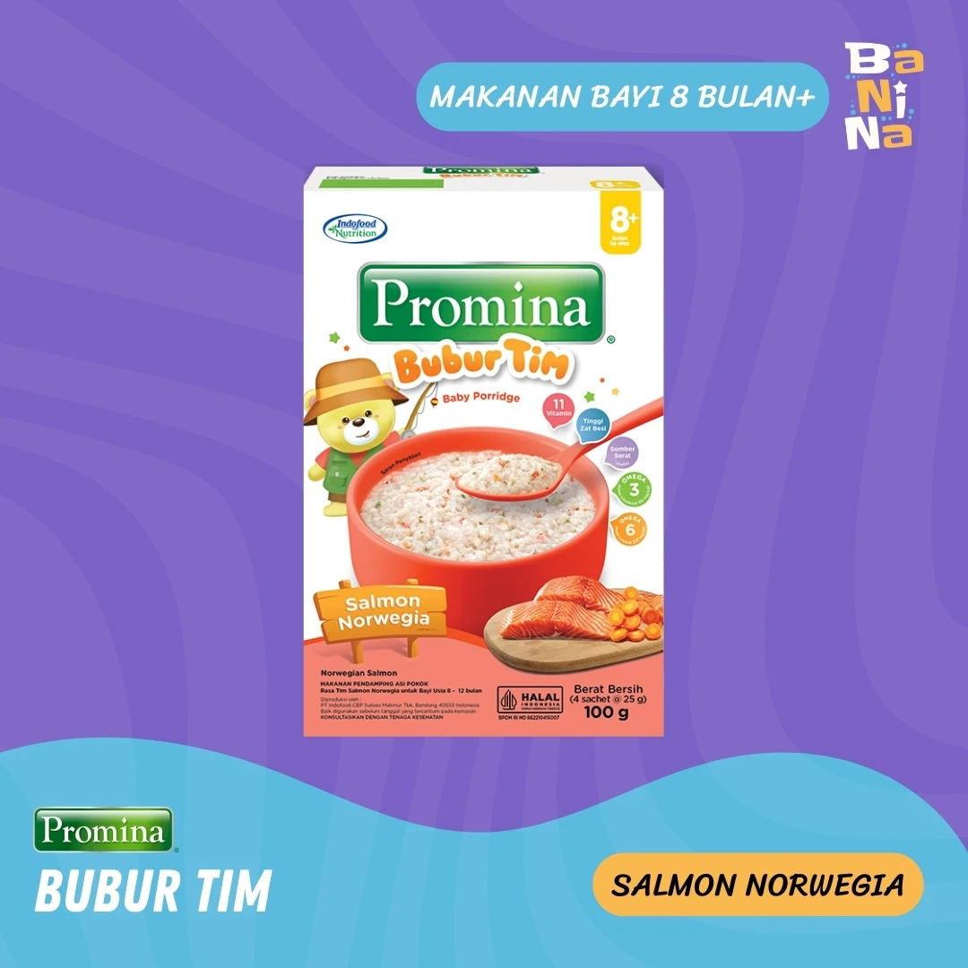 [Stock Malayu] Promina Bubur tim 8+ Salmon norwegia 100gr