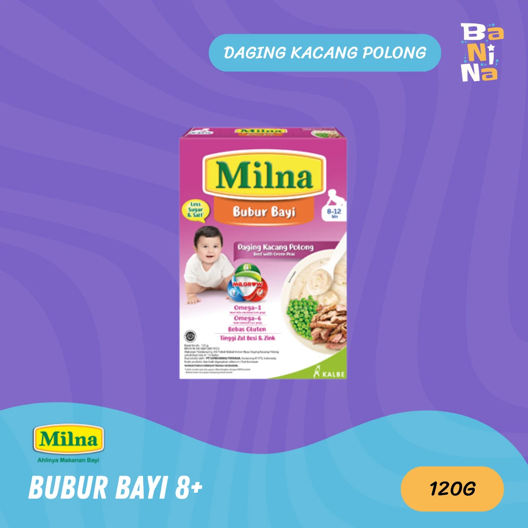 Milna Bubur 8+ Daging Kacang Polong 100g