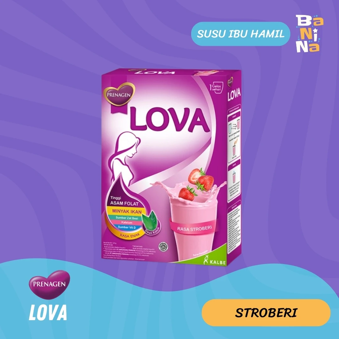 [Stock Malayu] Prenagen Lova Susu Ibu Hamil Stroberi 120g