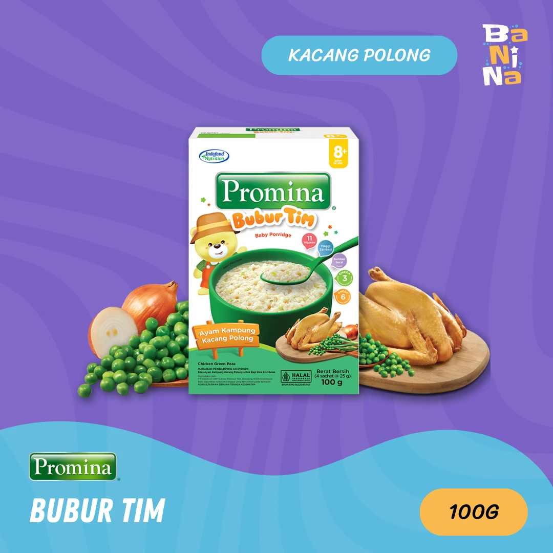 Promina Bubur tim 8+ Ayam Kampung Kacang Polong 100gr