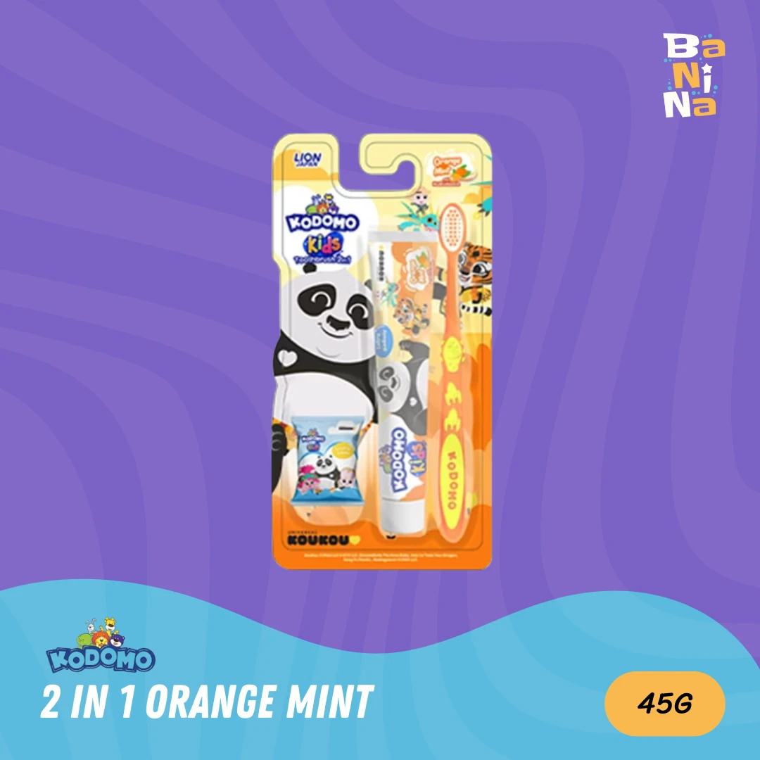 Kodomo Kids Toothbrush & Toothpaste Orange mint