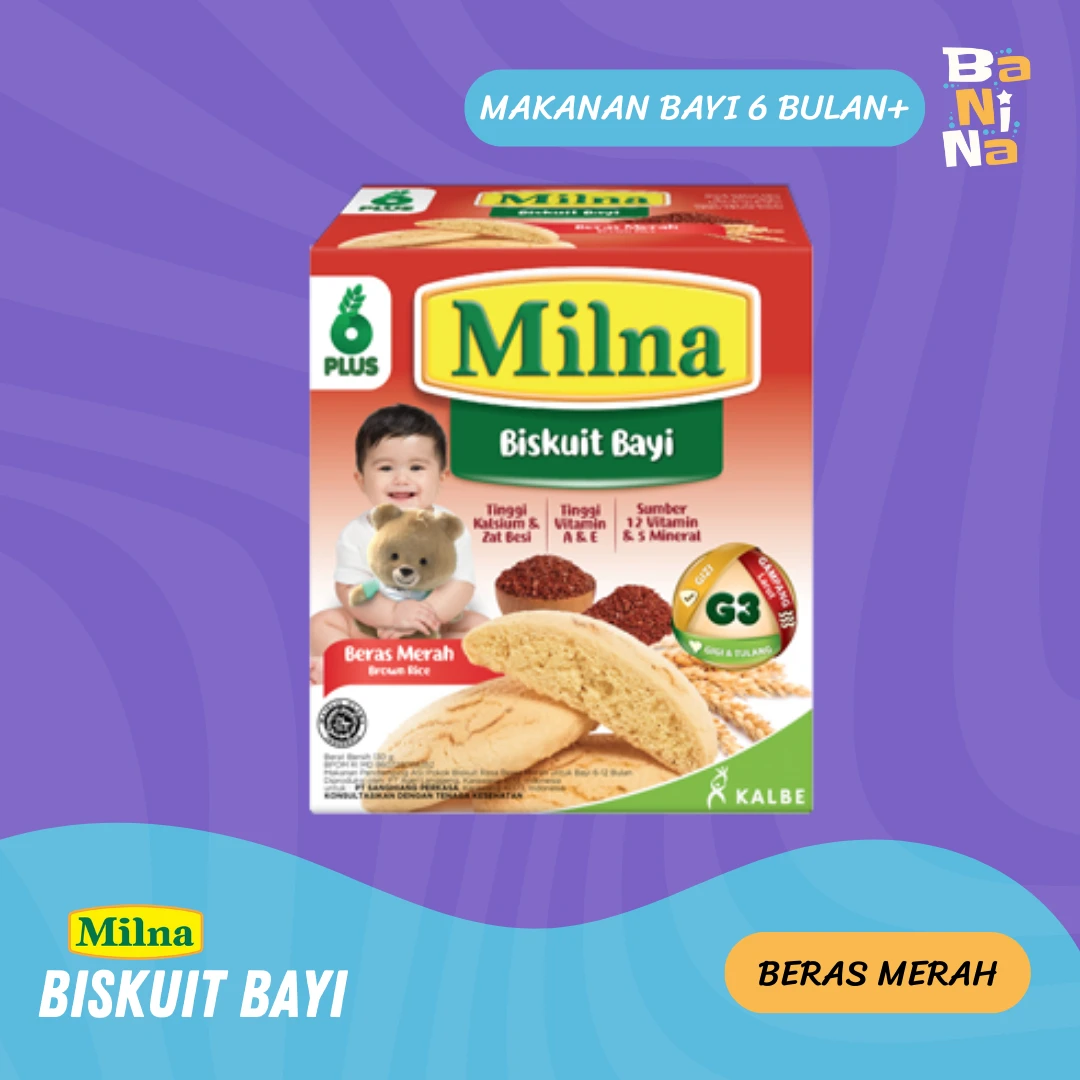 Milna Biskuit 6+ Beras merah 110g